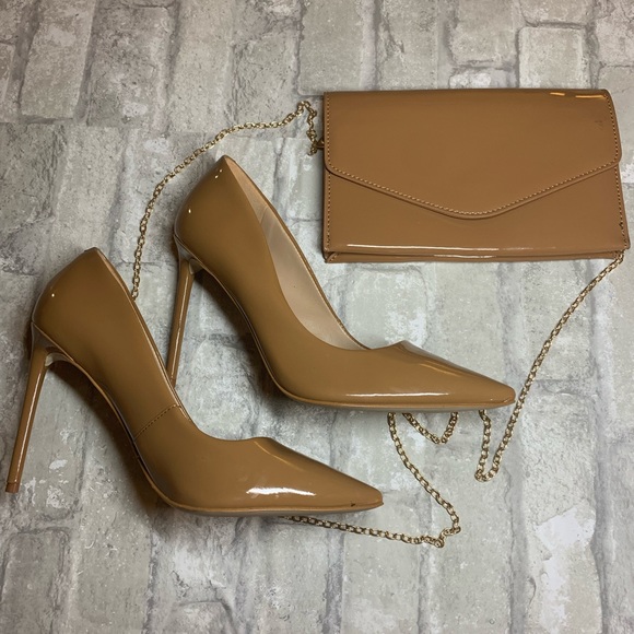 STEVE MADDEN: VALA CAMEL PATENT PUMPS & HAND BAG - Picture 6 of 16